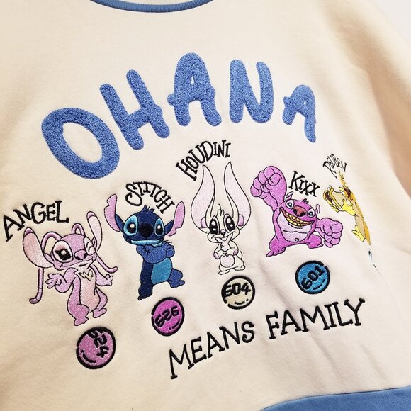 NEW Disney Lilo & Stitch Ohana Means Family Crewneck Sweatshirt Size 3X $60 Blue - Picture 8 of 9